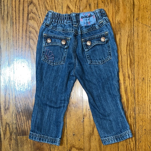 OshKosh B'gosh Classic Girls Blue Denim Jeans Size 18 Months - Picture 2 of 10